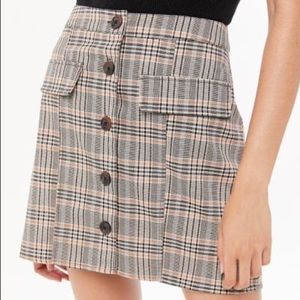 UO Pennsport Plaid Button-Front Skirt